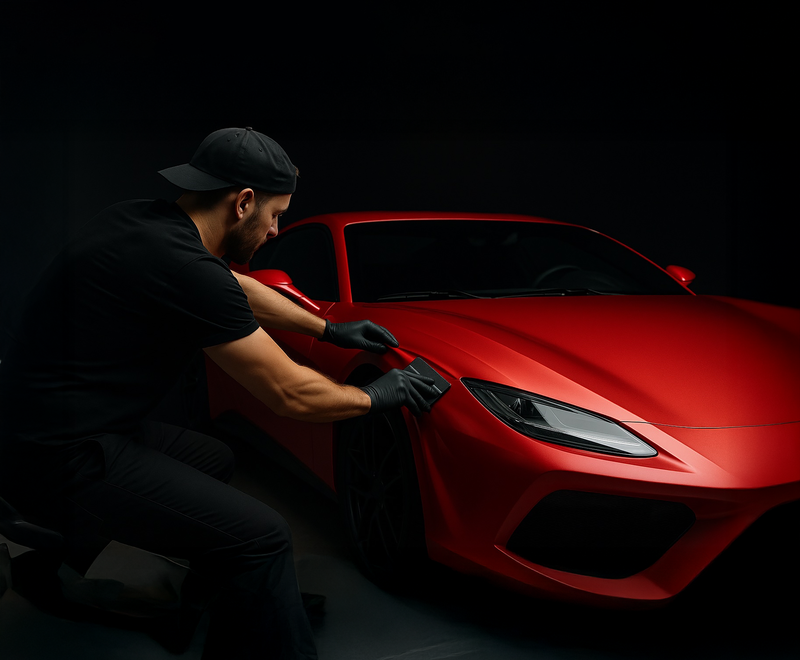 Covering voiture noir mat à Avignon – WrapTech84